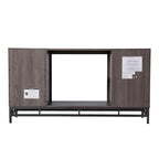 Mobile TV con camino elettrico in legno grigio contemporaneo