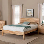 Piattaforma letto intagliata a nido d'ape – Legno naturale