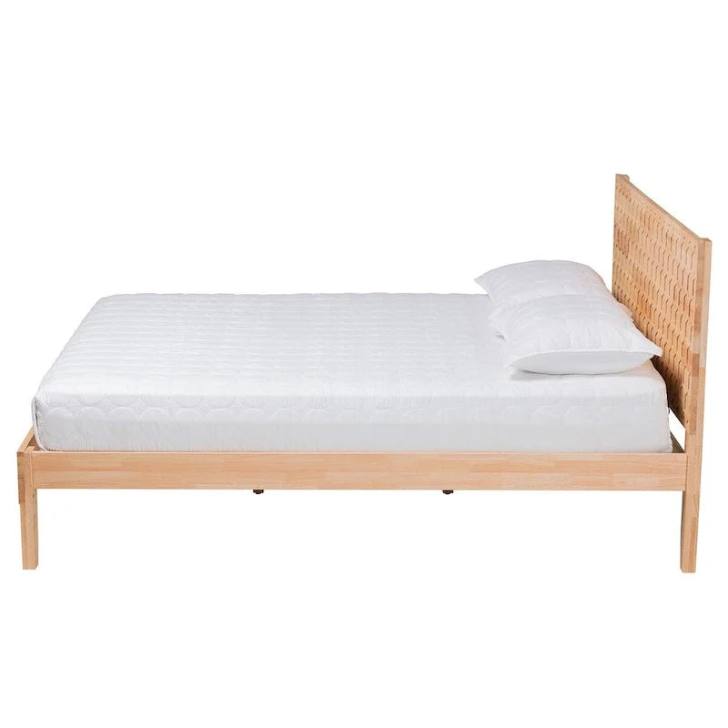 Piattaforma letto intagliata a nido d'ape – Legno naturale
