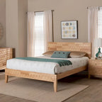 Piattaforma letto intagliata a nido d'ape – Legno naturale