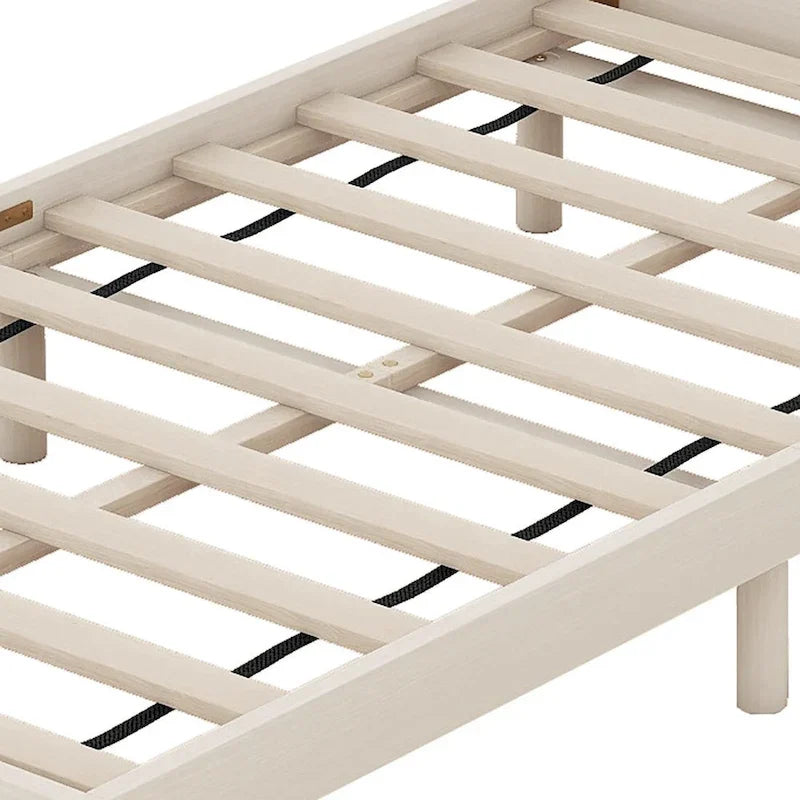 Struttura Letto a Piattaforma Matrimoniale in Legno con Porta di Ricarica USB