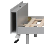 Struttura Letto a Piattaforma Matrimoniale in Legno con Porta di Ricarica USB