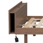 Struttura Letto a Piattaforma Matrimoniale in Legno con Porta di Ricarica USB