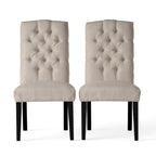 Set di 2 sedie da pranzo imbottite con gambe in legno