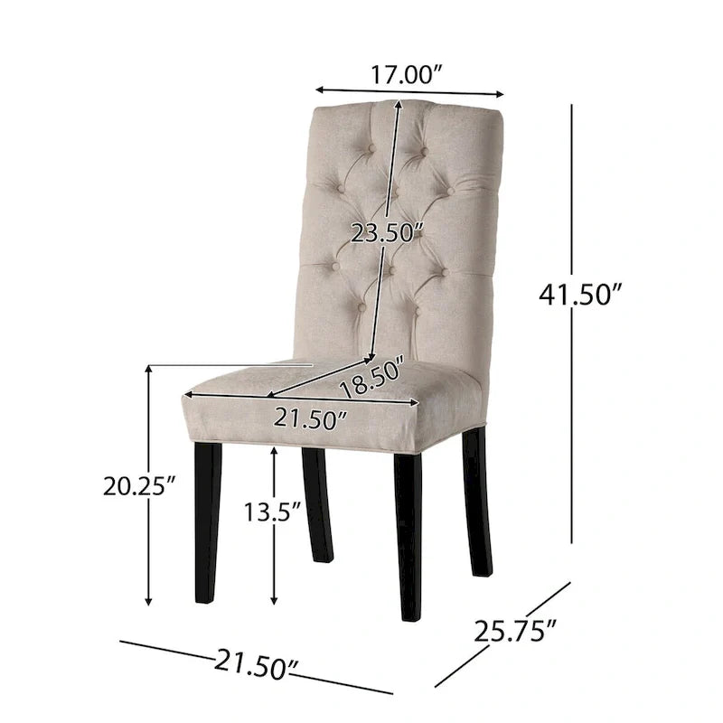 Set di 2 sedie da pranzo imbottite con gambe in legno