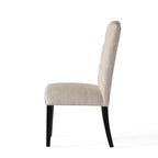 Set di 2 sedie da pranzo imbottite con gambe in legno