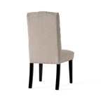 Set di 2 sedie da pranzo imbottite con gambe in legno