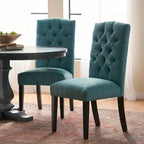 Set di 2 sedie da pranzo imbottite con gambe in legno