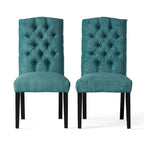 Set di 2 sedie da pranzo imbottite con gambe in legno