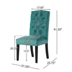 Set di 2 sedie da pranzo imbottite con gambe in legno