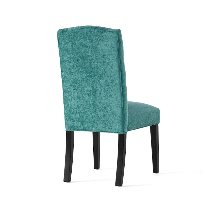 Set di 2 sedie da pranzo imbottite con gambe in legno