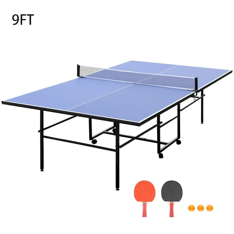 Set da ping pong pieghevole da 9 piedi con 2 racchette e 3 palline