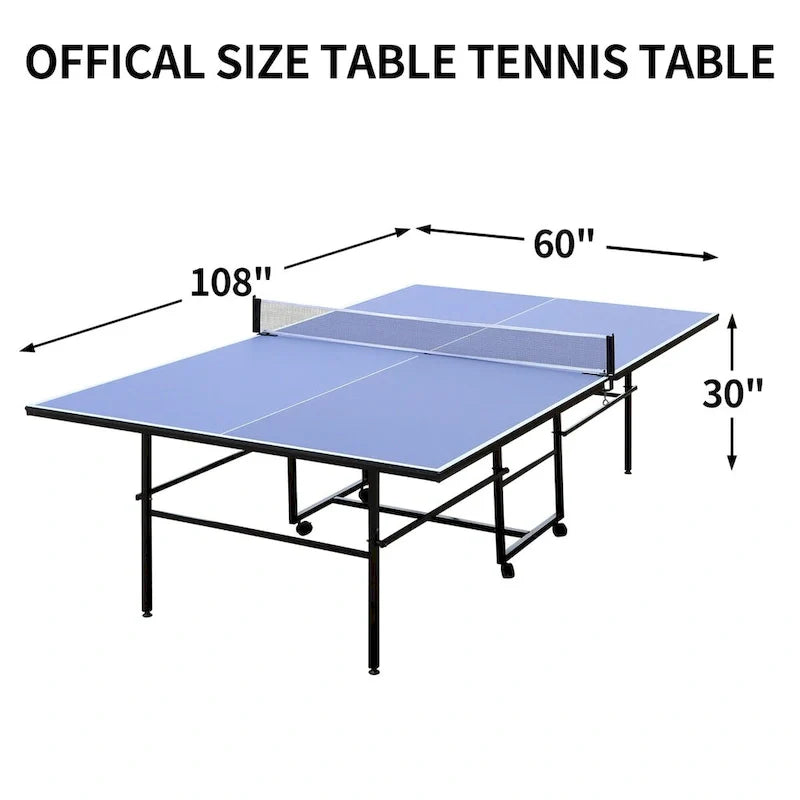 Set da ping pong pieghevole da 9 piedi con 2 racchette e 3 palline